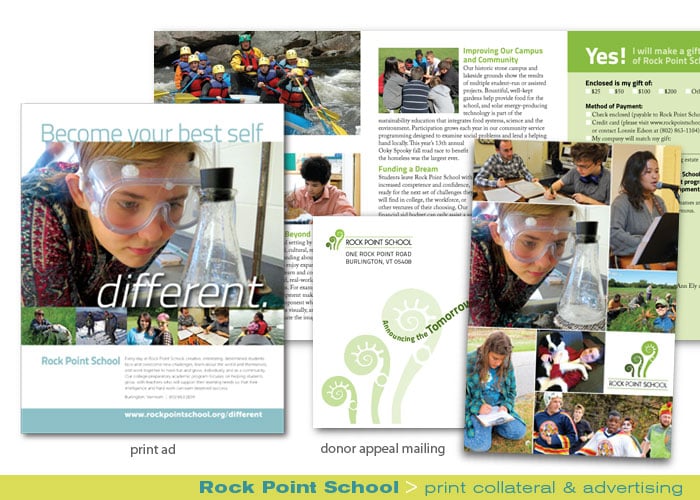 Print_Rock Point School_print ad and direct mail