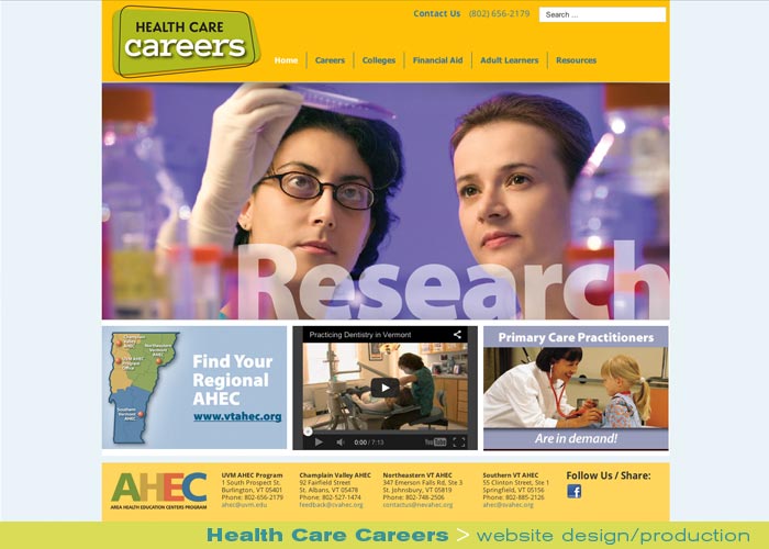 Digital Web Online_Health Care Careers_website design and production