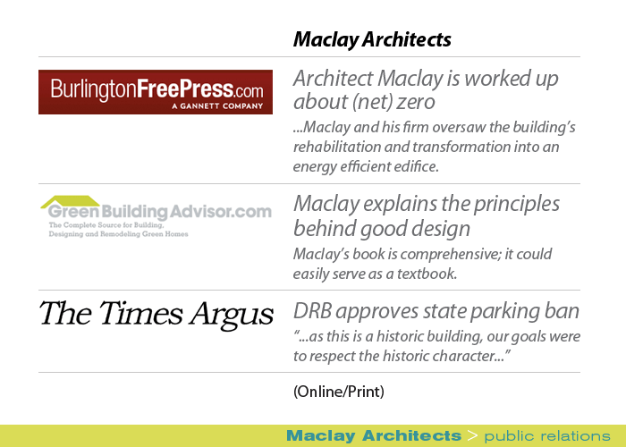 Marketing Partners Public Relations image: Maclay Architects