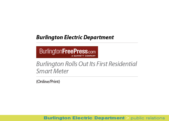 Marketing Partners Public Relations image: Burlington Electric Department