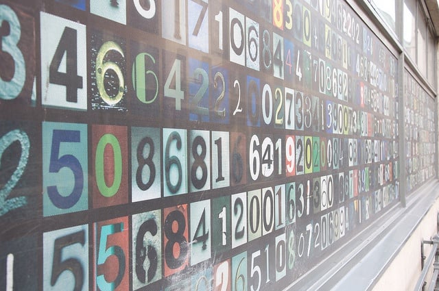 Large board full of numbers Large board full of numbers