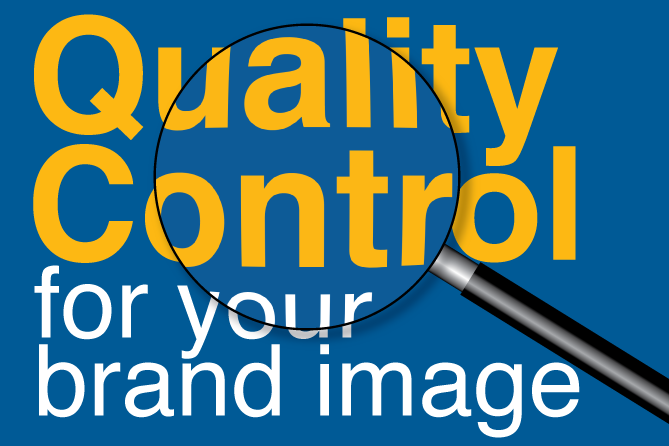 Quality control for your brand image with magnifying glass