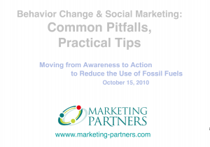 Word graphic saying "Behavior Change and Social Marketing: Common Pitfalls, Practical Tips"