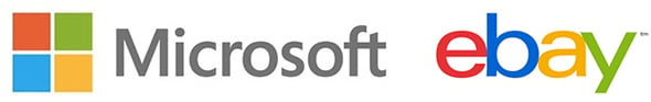 New Microsoft and ebay logos