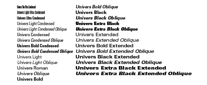 The many faces of just one font, Univers.