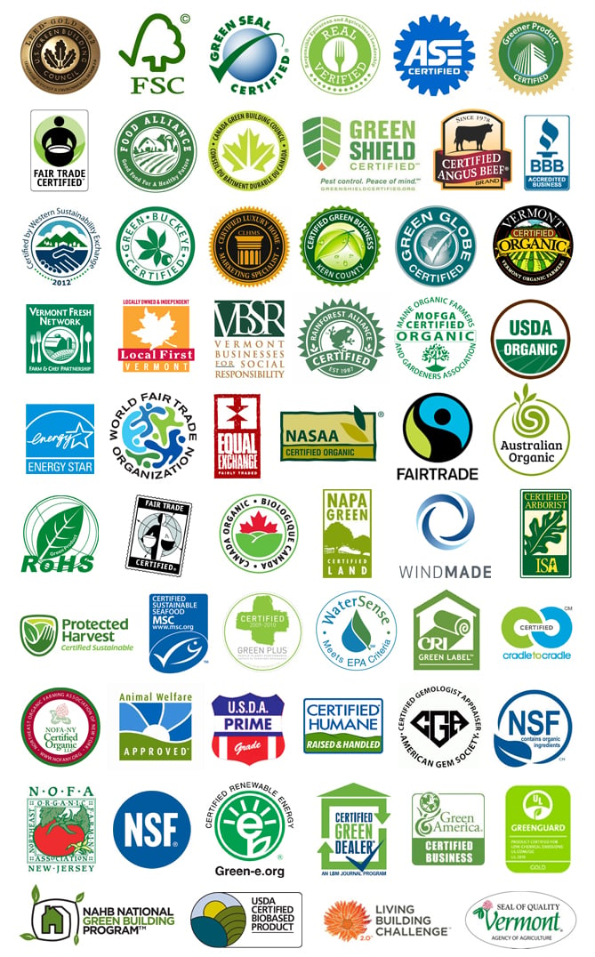 A gathering of certification, accreditation, and network logos