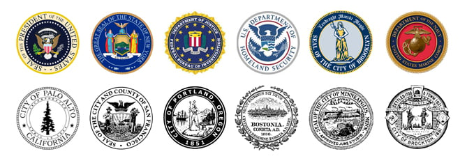 various official seals