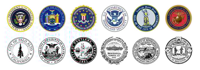 various official seals