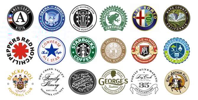 Examples of round seal logo designs