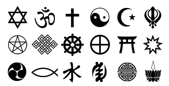 Symbols of spiritual concepts, ideologies, religions and philosophies, representing our highest aspirations and human ideals