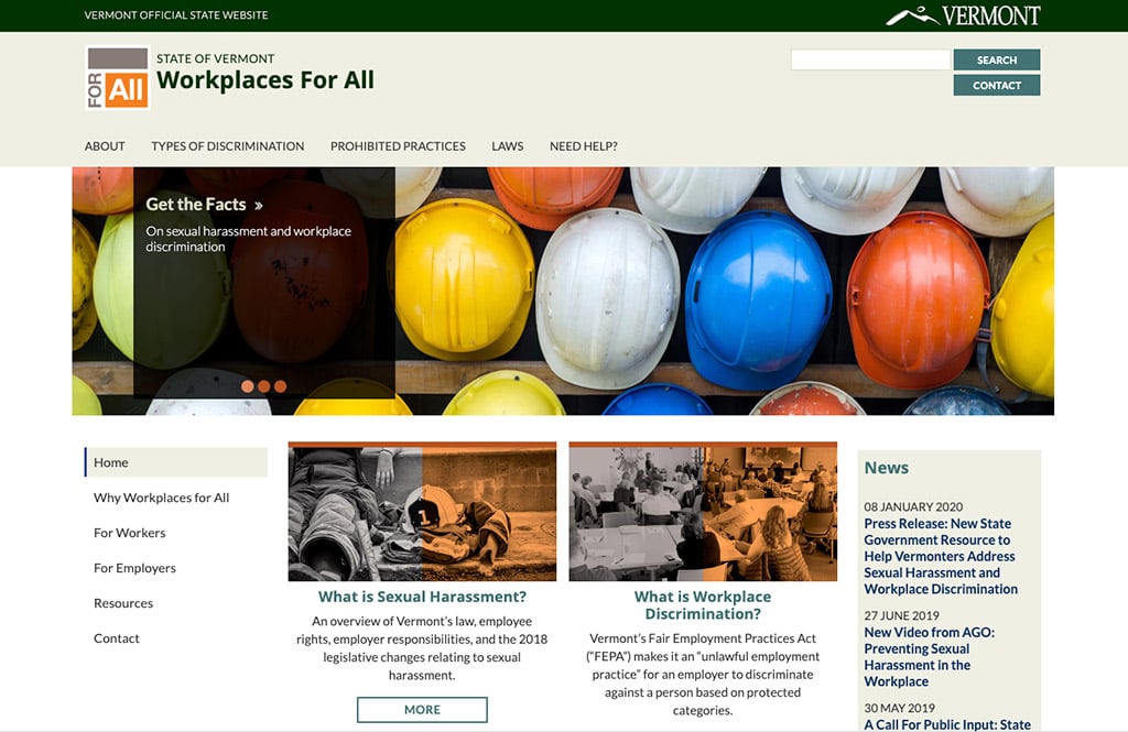 Workplaces For All website homepage