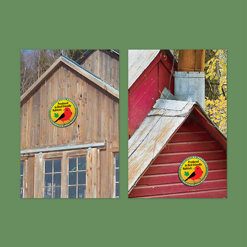 Bird Friendly Maple signs on sugar houses