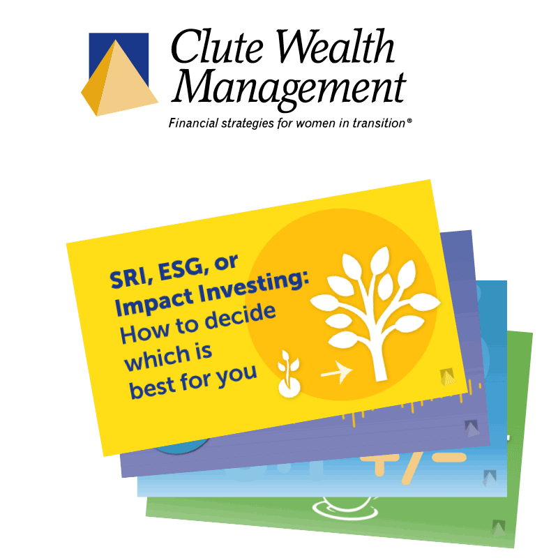 Clute Wealth Management logo with article graphics