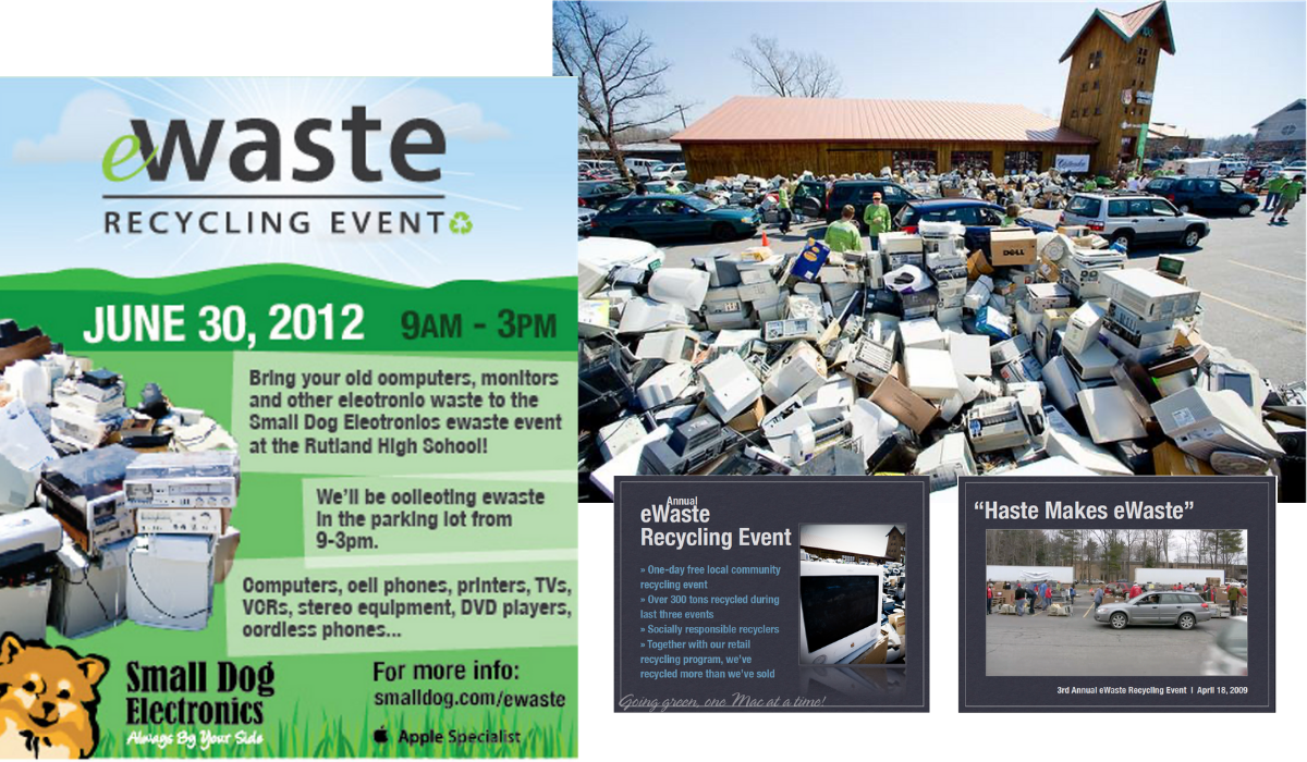 Small Dog Electronics collage about eWaste event