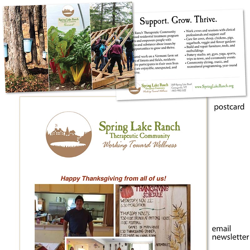 postcard and email newsletter