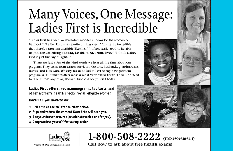 Ladies First print ad