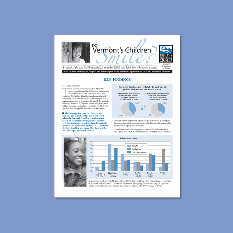 Smile Vermont key findings report