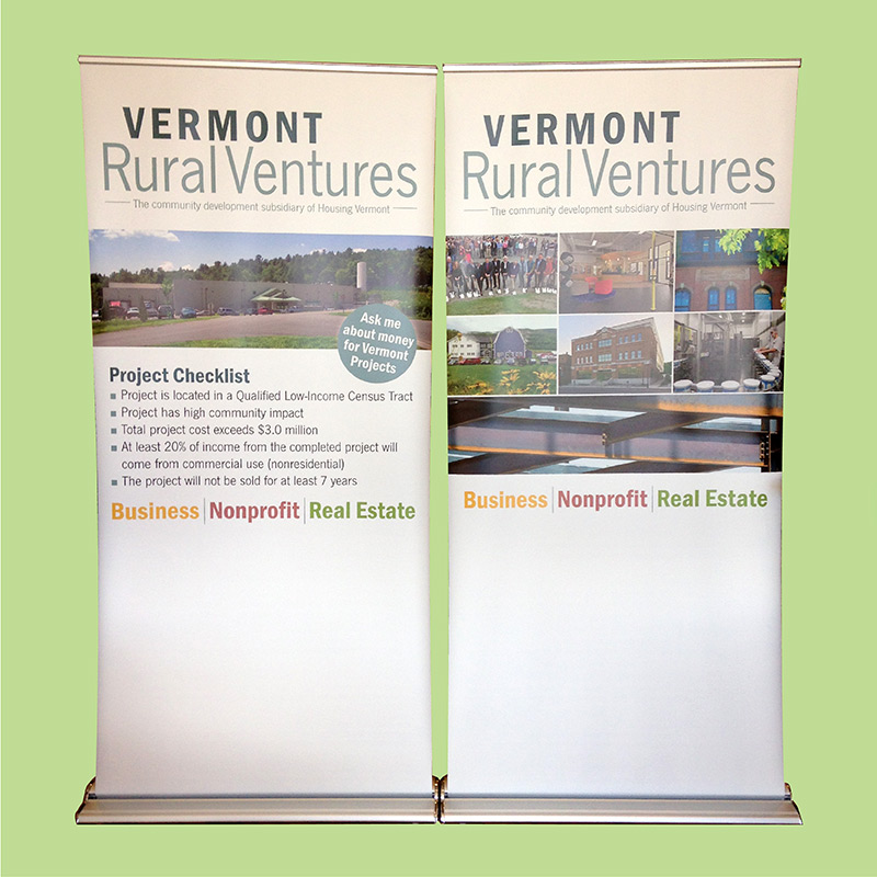 Vermont Rural Ventures pull up banners