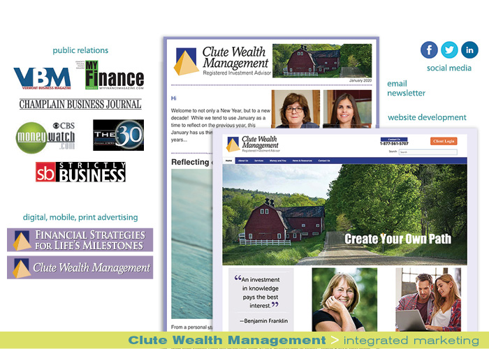 Clute Wealth Management integrated marketing portfolio